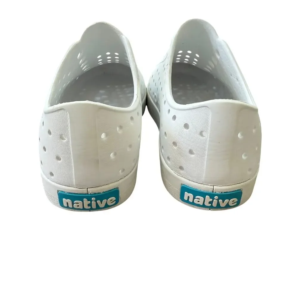 Native Jefferson White Slip‑On Sneakers Kids Size J1